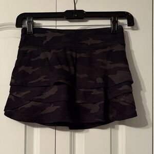 Athleta Girl Black Camo Tiered Athletic Skort